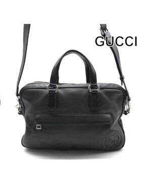 Gucci Interlocking Soho Business Bag 2-Way Bag Crossbody Leather Black